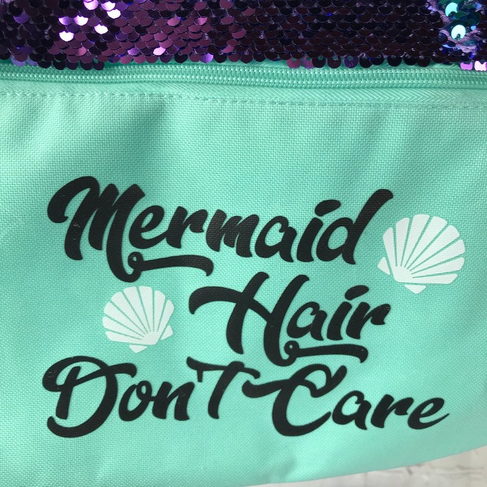 Mermaid Hair Don't Care Cinch String Backpack Bag - Picture 2 of 6